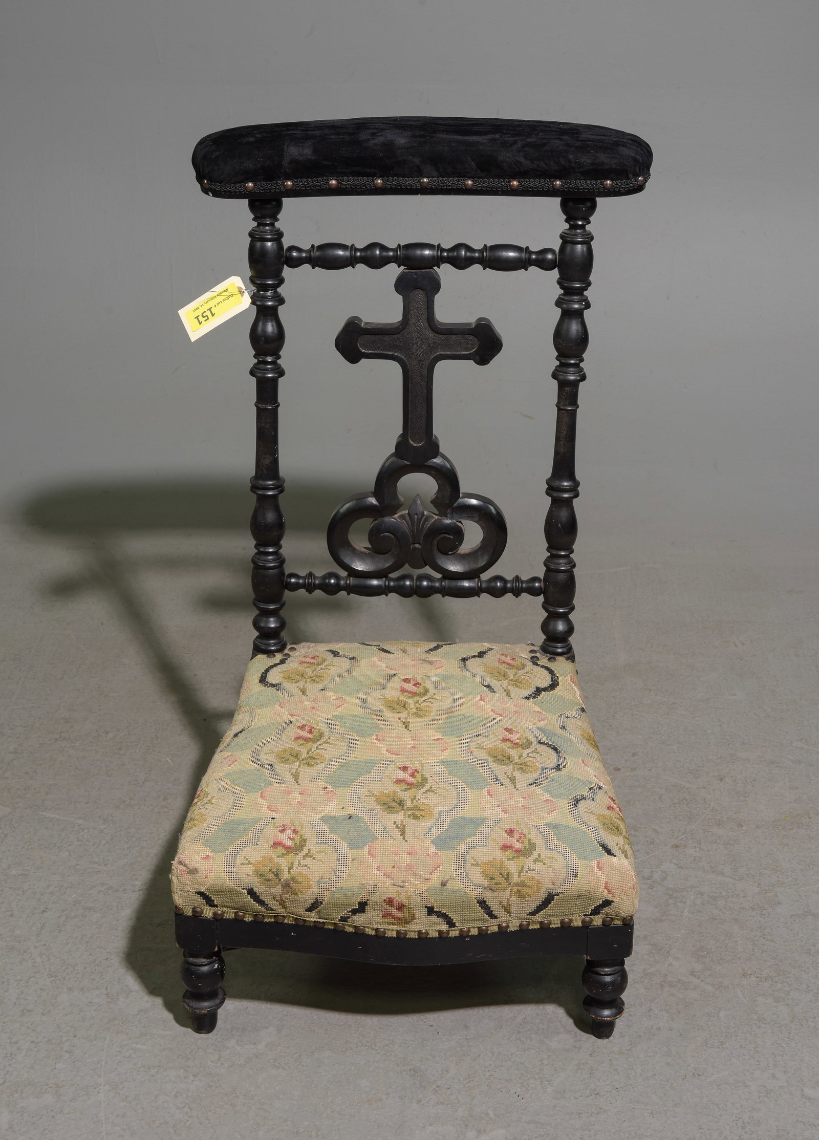 Napoleon III Style Kneeler / Prie Dieu #2: French Napoleon III Style Kneeler / Prie Dieu - 34 in tall x 17.5 x 18.5