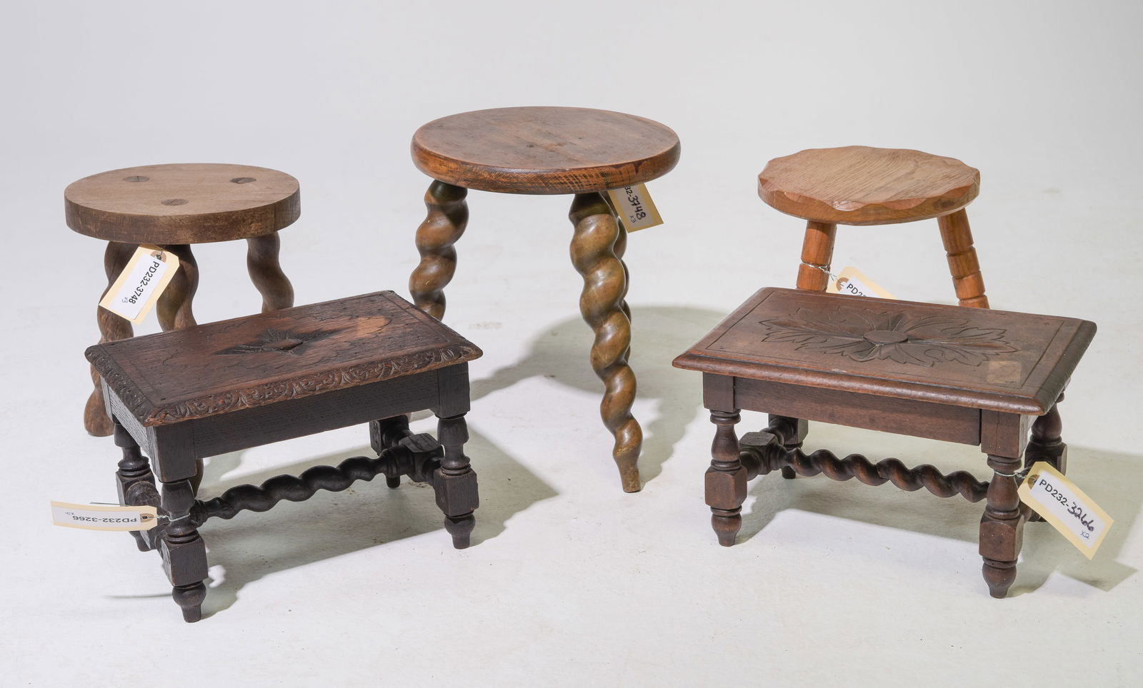 5 French Assorted Petite Stools (1 of 5)