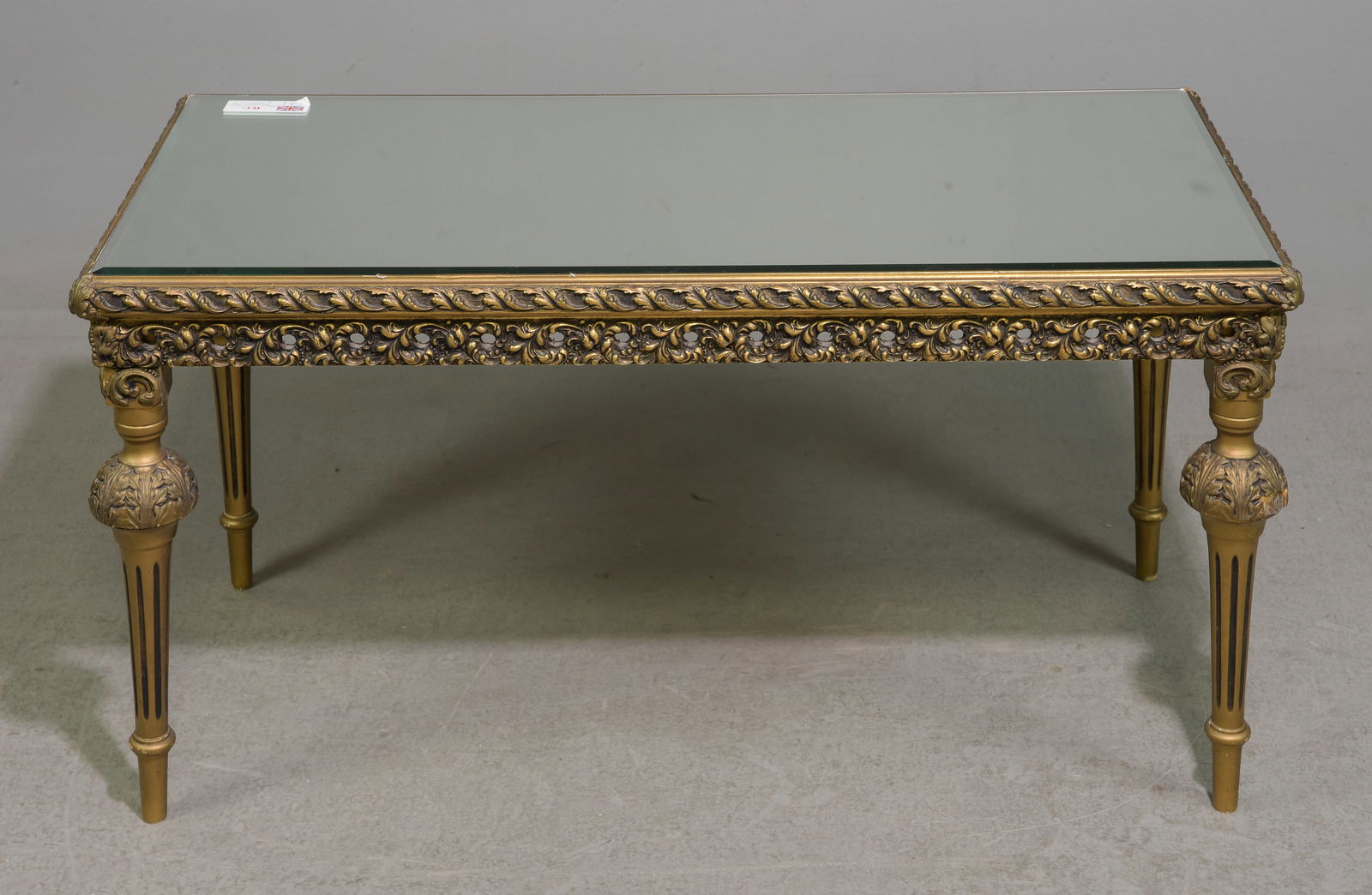 Gilt Base Coffee Table With Beveled Mirror Top (1 of 3)