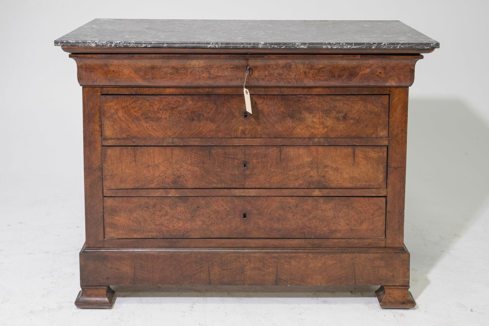 Louis Philippe Style 4 Drawer Marble Top Chest (1 of 6)