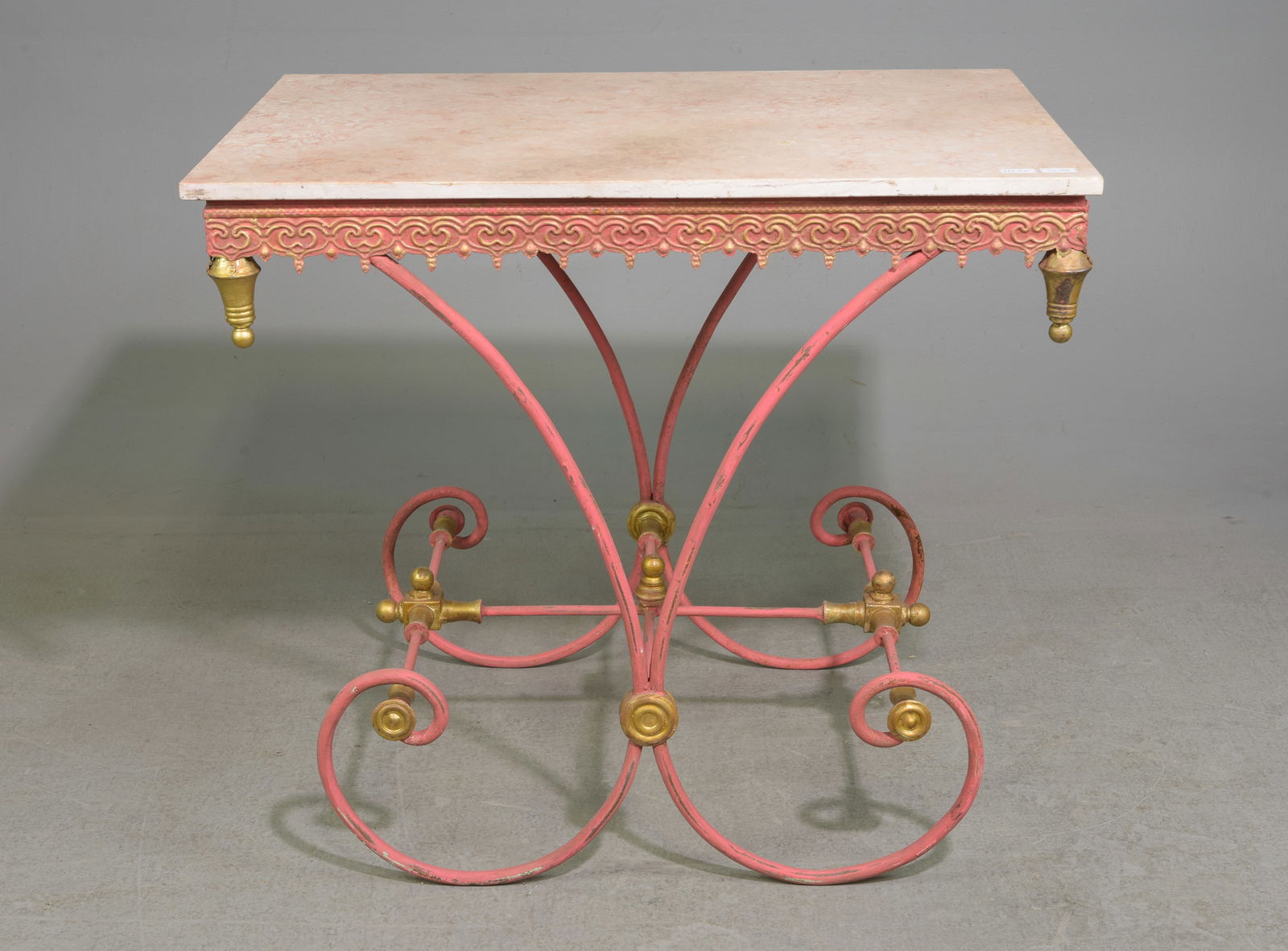French Style Marble Top Painted Base Pastry Table (1 of 6)