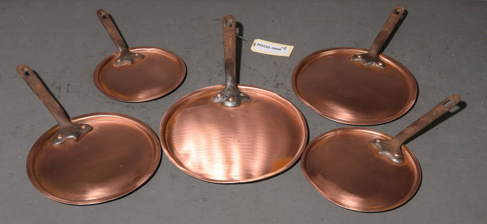 Five French Assorted Copper Pot / Pan Lids (1 of 2)