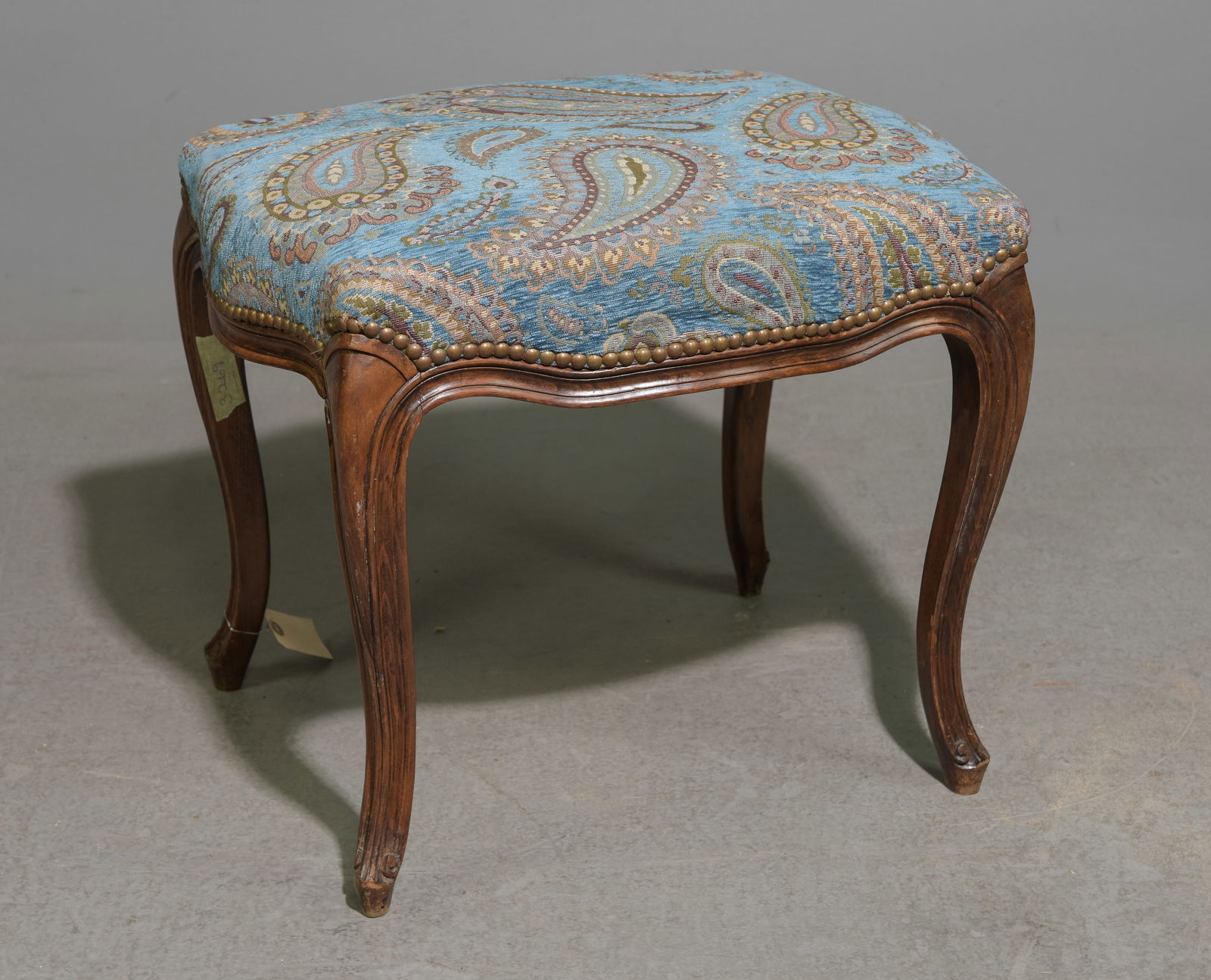 Louis XV Style Beech Wood Upholstered Stool (1 of 3)