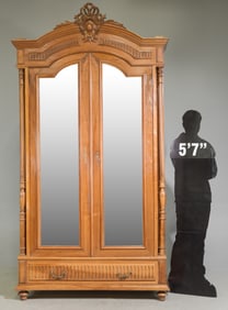 Louis XVI Style Double Mirror Door Armoire #1