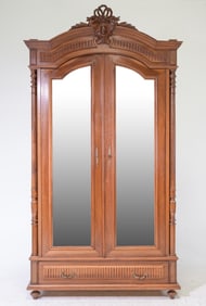 Louis XVI Style Double Mirror Door Armoire #2