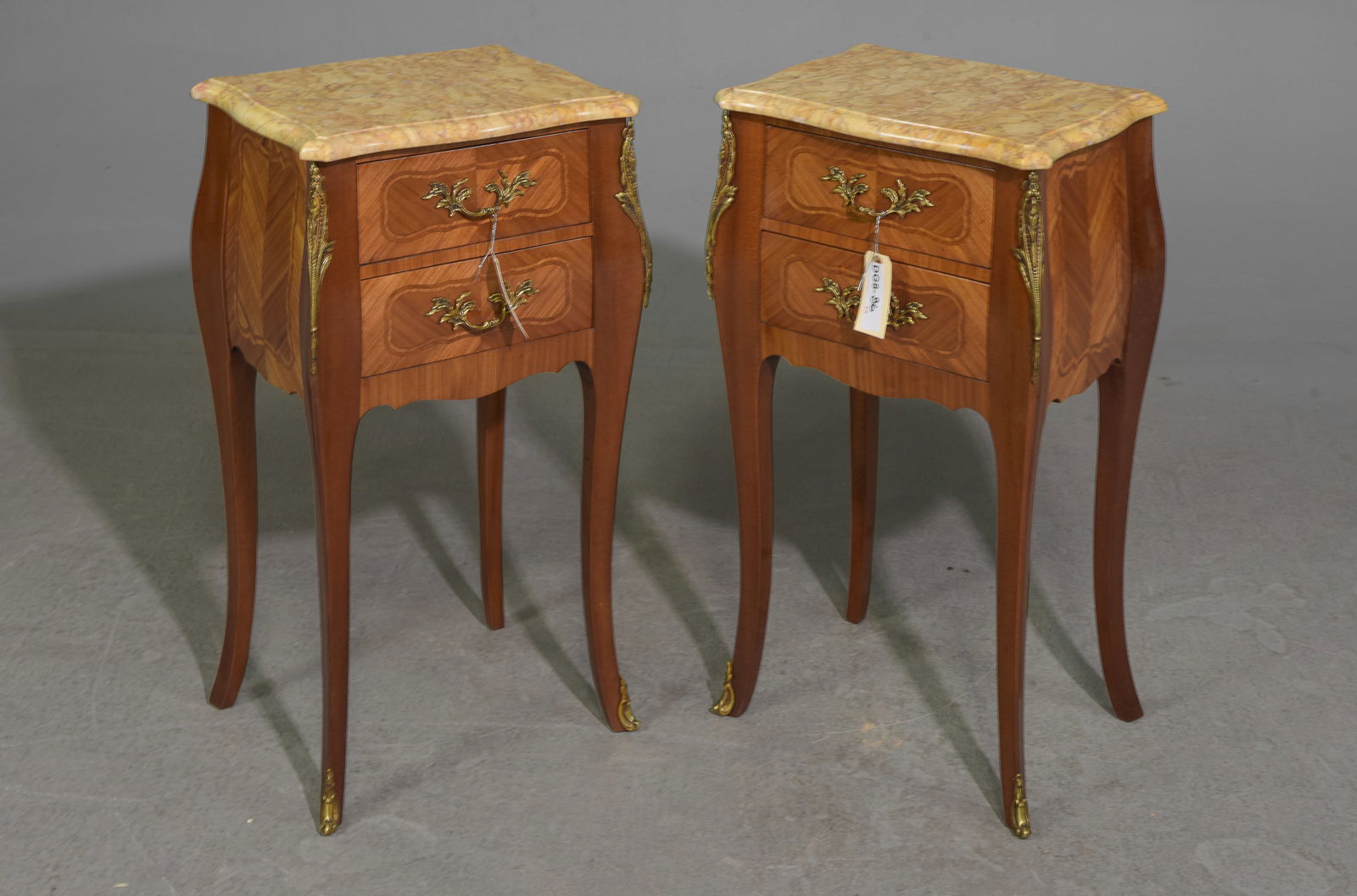 Louis XV Style Pair of Marble Top Occasional Chests #1 (1 of 4)
