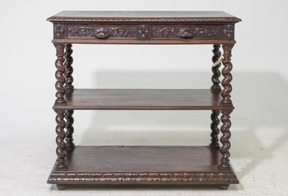 Renaissance Style Barley Twist Oak Server c.1920's