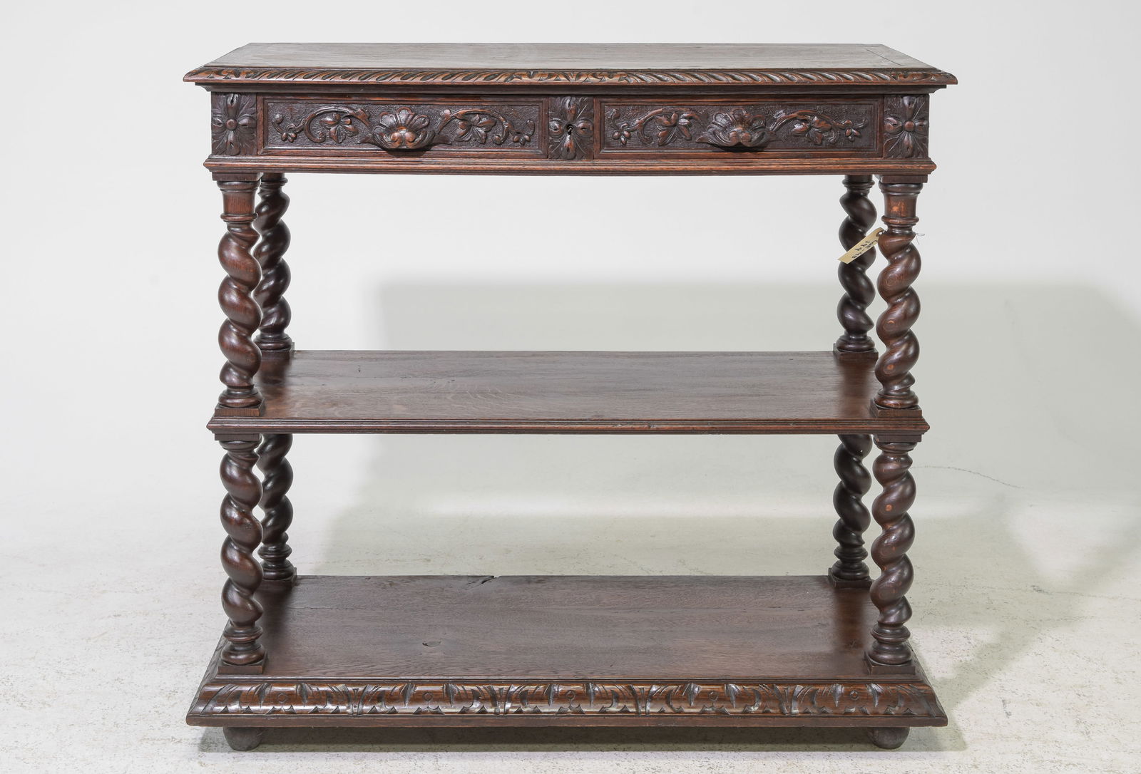 Renaissance Style Barley Twist Oak Server c.1920's (1 of 3)