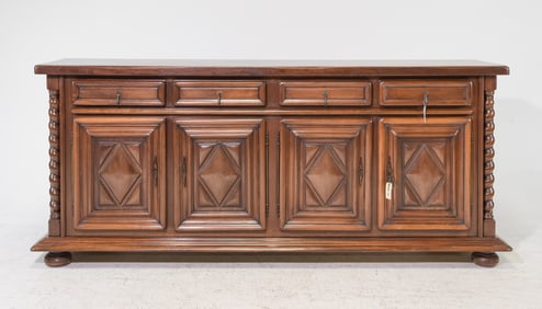 French Walnut Sideboard with Twisted Columns