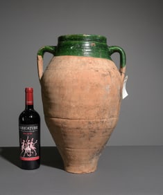 Green Glazed Large Olive Jar