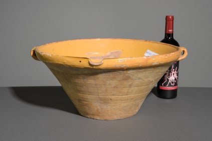 French Yellow Glazed Tian / Gresal Terracotta Bowl #1