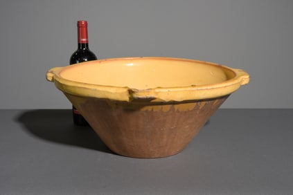 French Yellow Glazed Tian / Gresal Terracotta Bowl #2