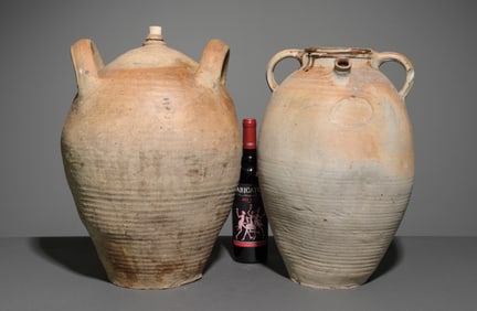 Two French Terracotta Wine Jugs