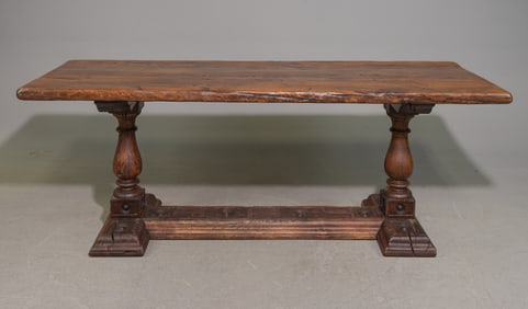 French Heavy Solid Oak Monastery Table
