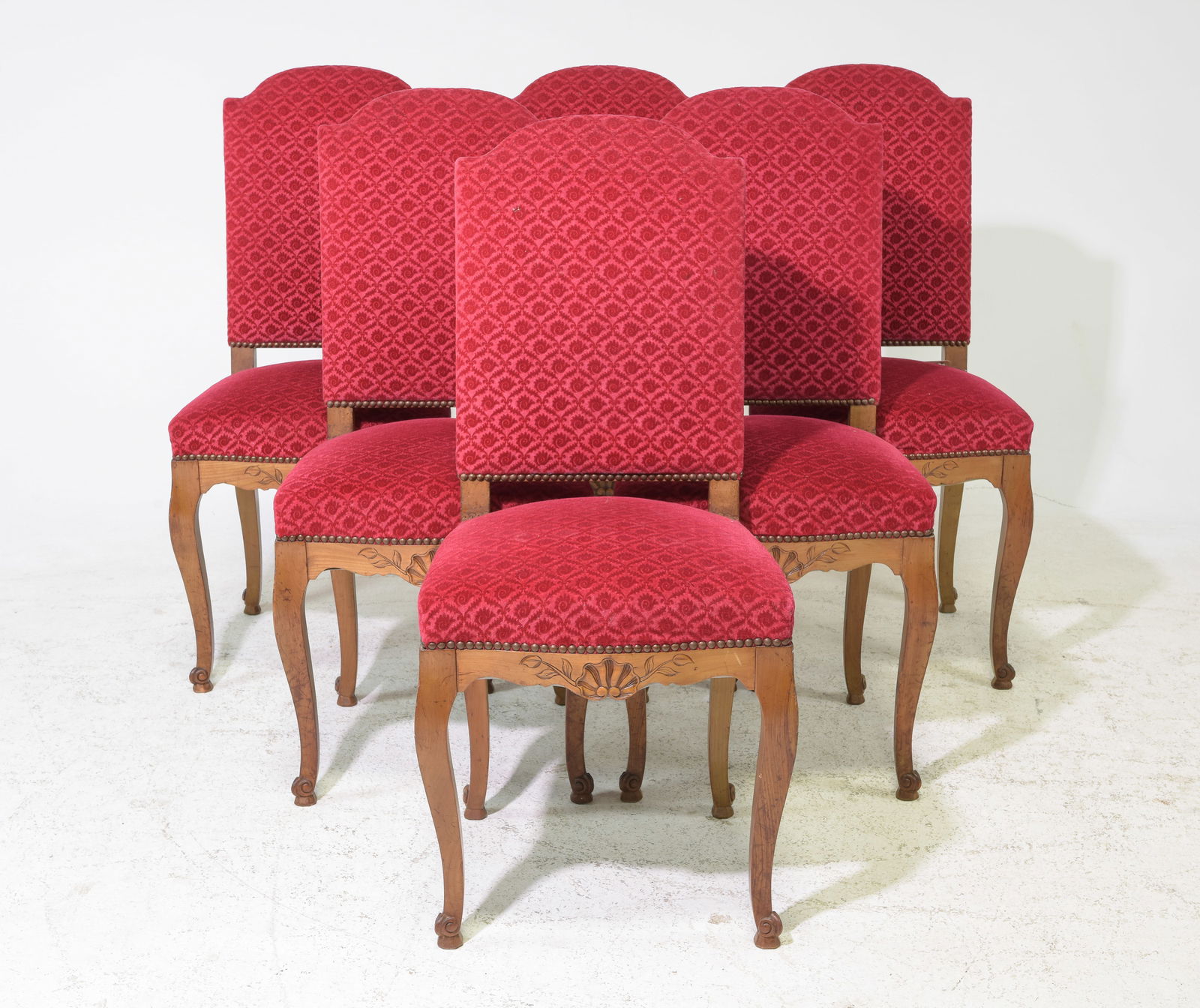 Louis XV Style Set of 6 Beech Wood Dining Chairs (1 of 4)