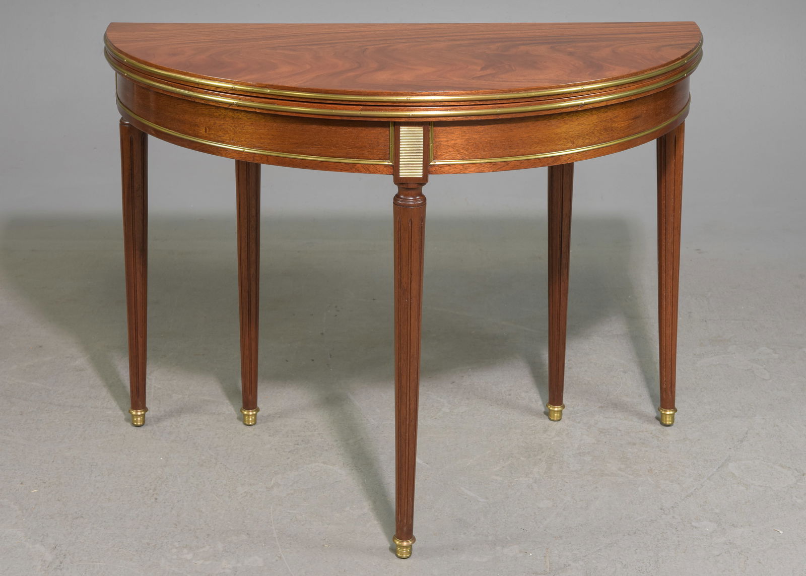 Louis XVI Style Walnut Demilune Game / Card Table (1 of 7)