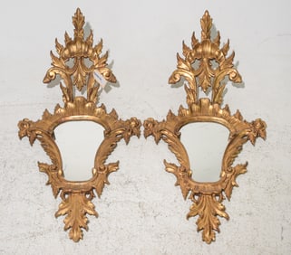 2 Louis XVI Style Gold Framed Beech Wood Mirrors
