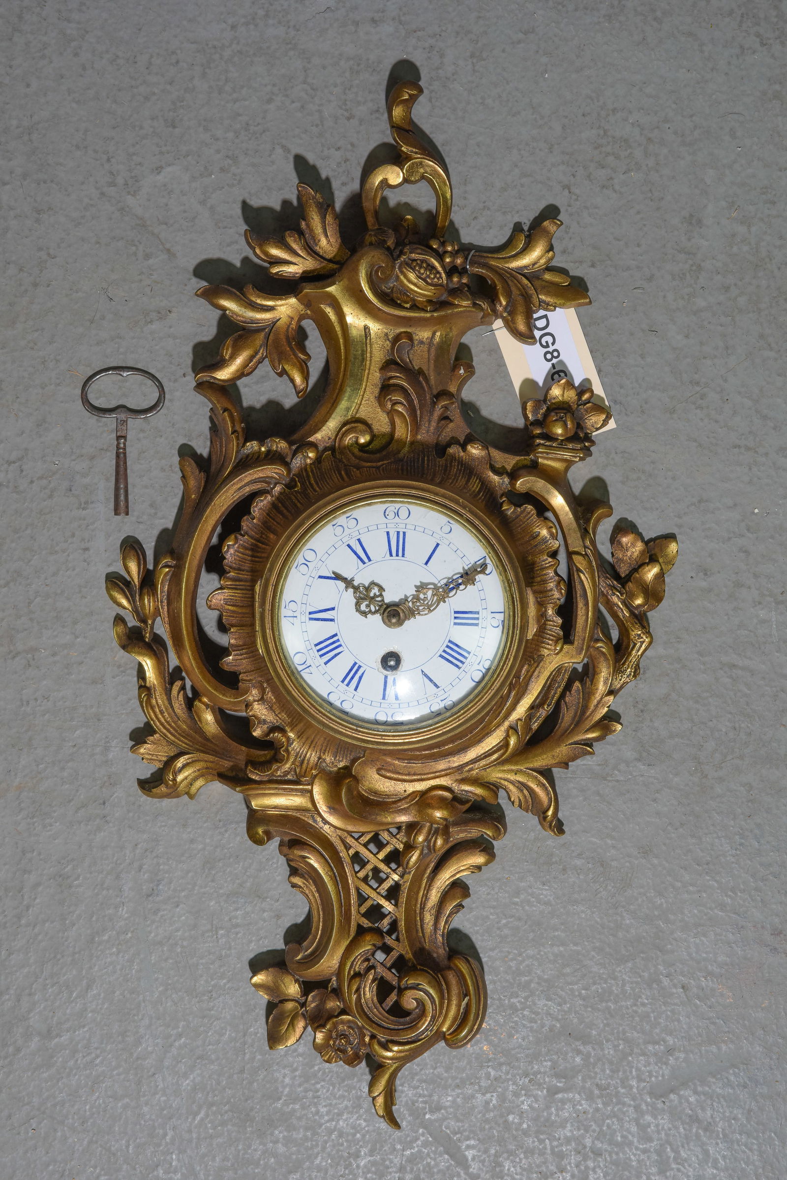 Louis XV Style Gilded Metal Wall Clock c.1920's (1 of 4)