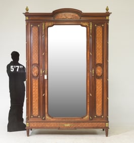 Louis XVI Style Walnut Armoire with Ormolu