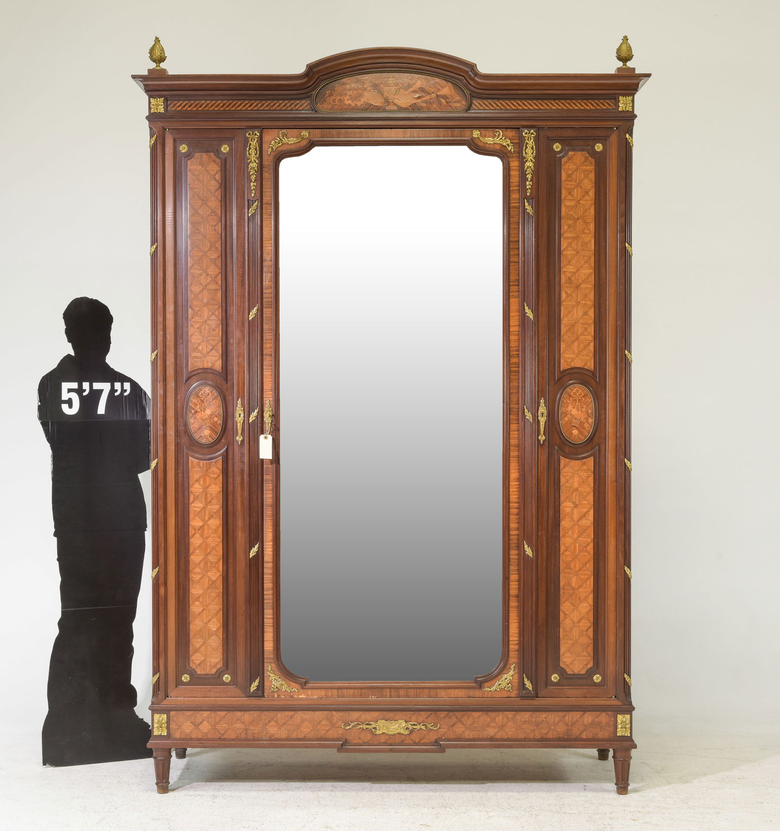 Louis XVI Style Walnut Armoire with Ormolu (1 of 12)