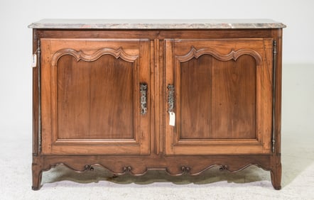 Louis XV Style Marble Top Walnut Sideboard