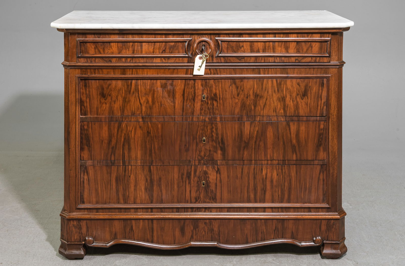 French White Marble Top Mahogany Chest (1 of 7)