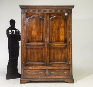 Double Door Oak Robe with Drawers