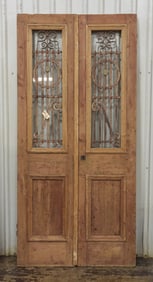 2 Wood Doors with Iron Inserts #1