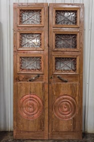 2 Wood Doors with Iron Inserts #2