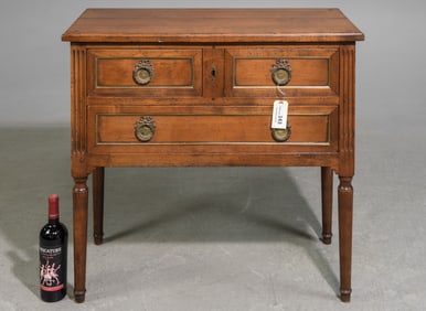 Louis XVI Style Three Drawer Hall Table / Chest