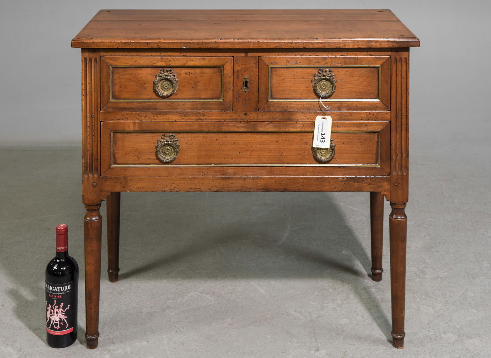 Louis XVI Style Three Drawer Hall Table / Chest (1 of 5)