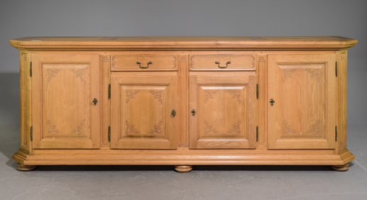 Solid Oak Four Door Sideboard / Enfilade
