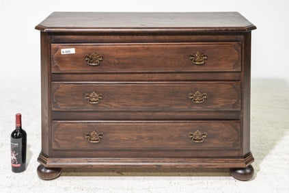 French Three Drawer Dark Oak Chest c.1920's