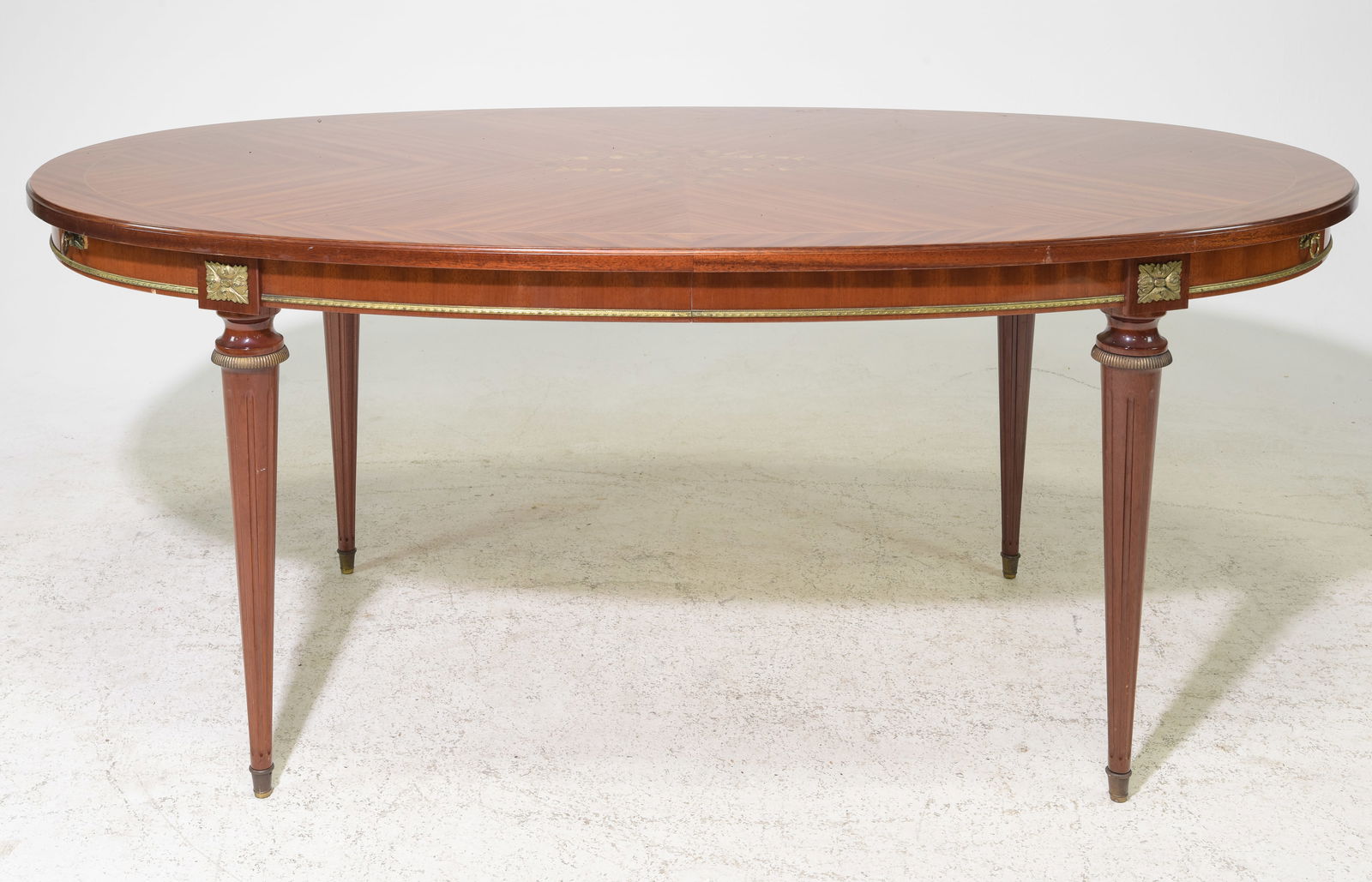 Louis XVI Style Mahogany Oval Table with 2 Leaves (1 of 5)