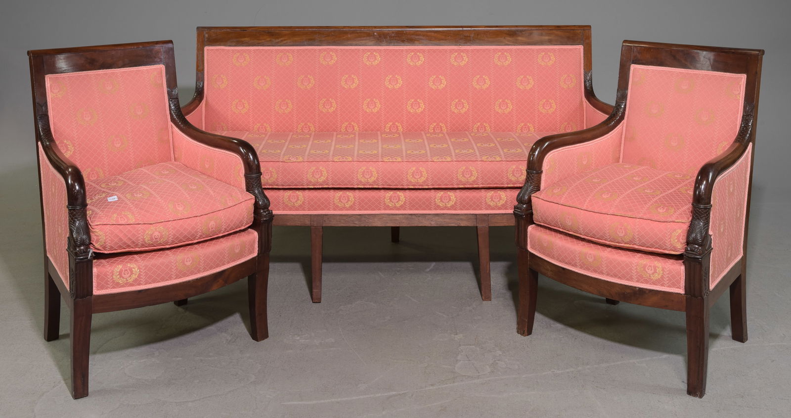 3pc French Empire Style Walnut Salon Suite (1 of 9)