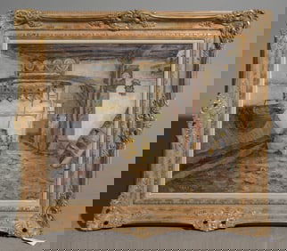 Antique Gold Framed Interior Farmhouse Still Life