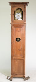 French Fruitwood Tall Grandfather / Longcase Clock