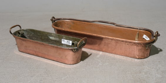 2 French Copper Fish Kettles / Steamers
