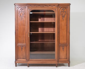 Louis XVI Style Triple Door Bookcase / Cupboard