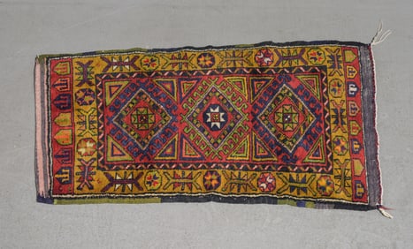 Hand Knotted Yastik Throw Rug - 3'7 x 2'