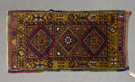 Hand Knotted Yastik Throw Rug - 4'3 x 2'