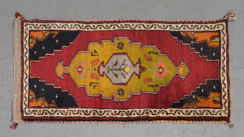 Hand Knotted Yastik Throw Rug - 3'7 x 2'