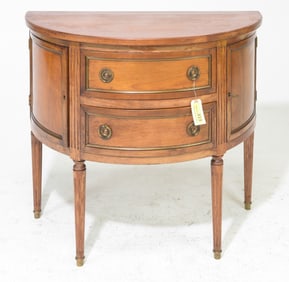 Louis XVI Style Cherry Demilune Hall Table