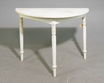 Swedish Painted Pine Demilune Hall Table