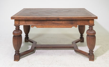 French Oak Draw Leaf Dining Table c.1920's