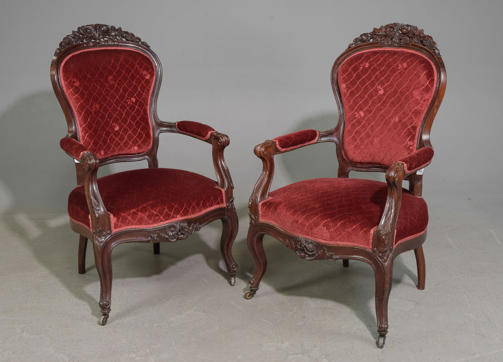 Victorian Style Mahogany Pair of Arm Chairs (1 of 5)