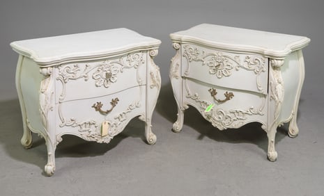 Two Swedish Style Painted Chests / Nightstands