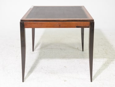 French Walnut Leather Top Card / Game Table