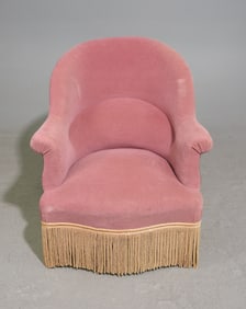 Napoleon III Style Crapeau Arm Chair with Fringed Skirt