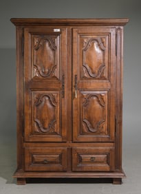 Double Door Oak Robe / Cupboard with Drawers